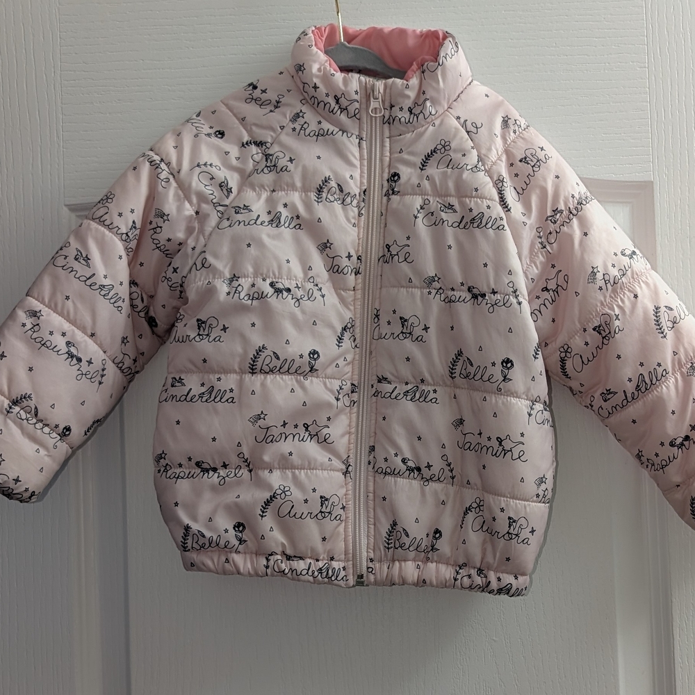 Disney Light Pink Puffer Jacket for Kids